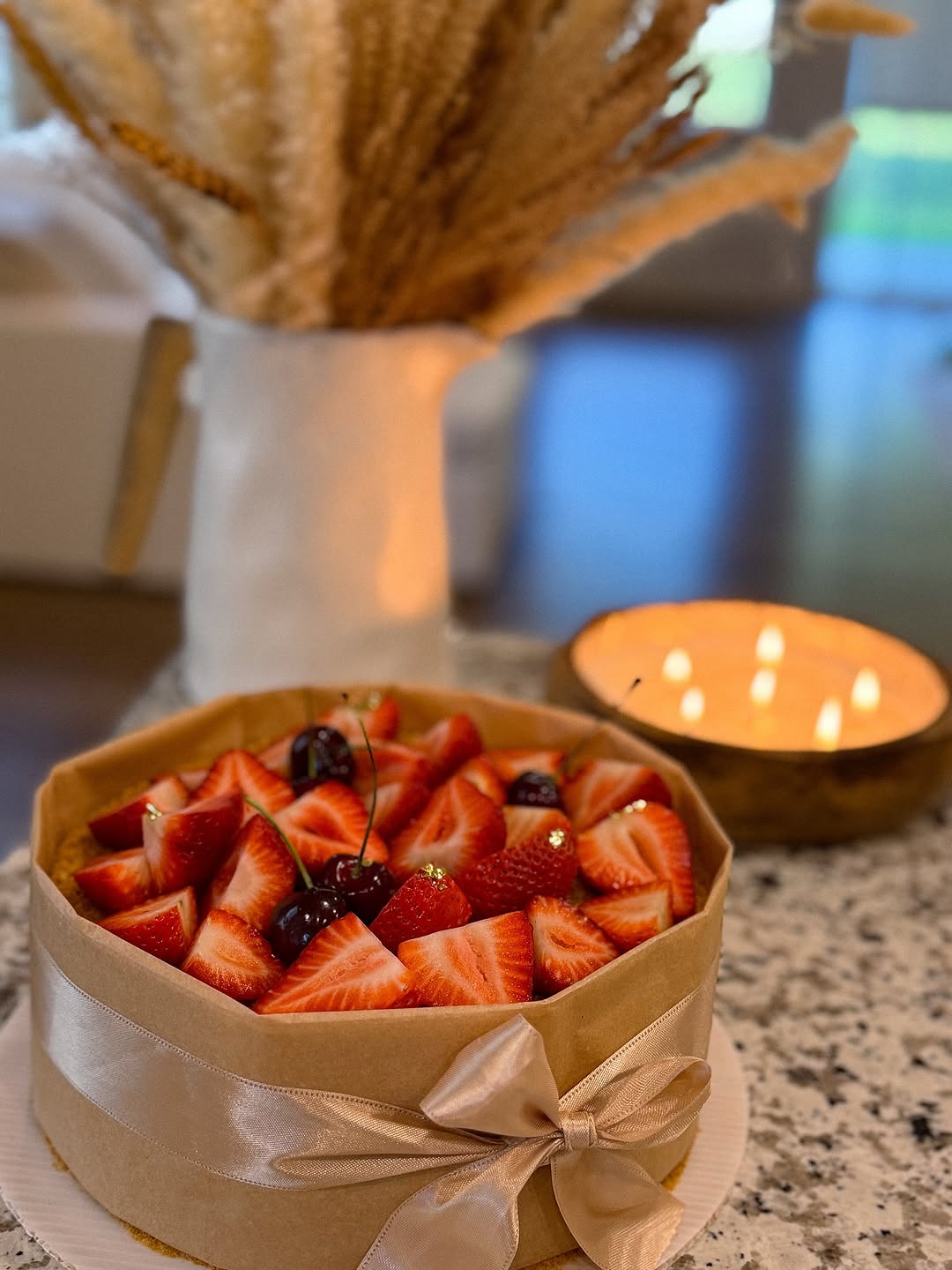 Berry cheesecake top view